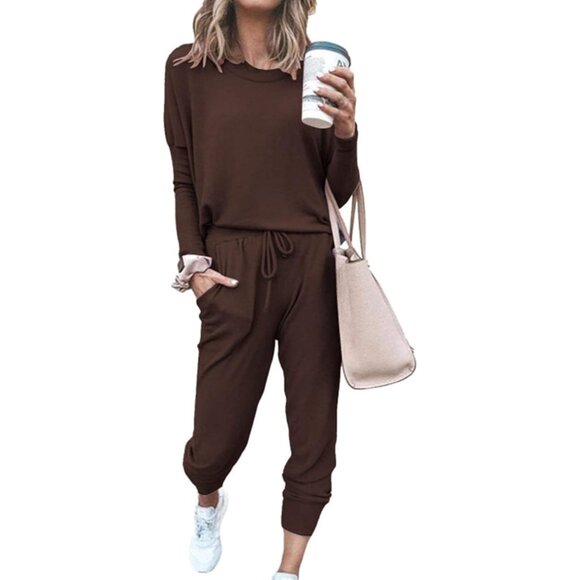 Versatile 2-Piece Jogger Set: Cozy Long Sleeve Top and High Waisted Pants, 3XL - Picture 1 of 5